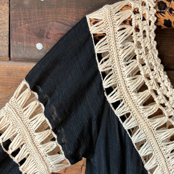 Boho Crochet Black Top - Picture 3 of 14
